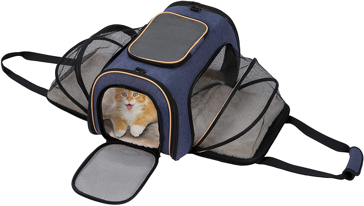 IOKHEIRA Pet Carrier, Breathable Foldable Cat Carrier, Expandable Dog